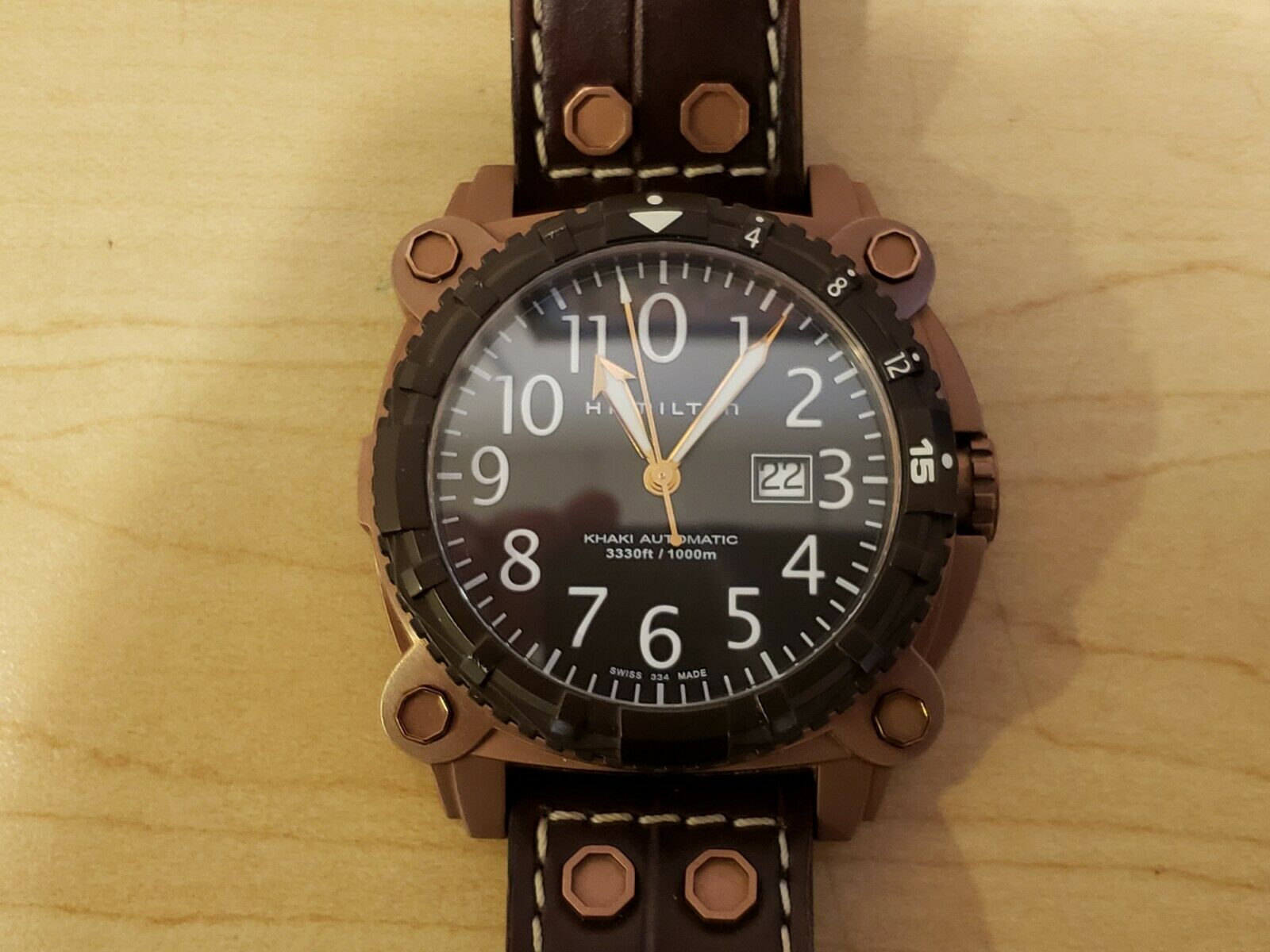 Hamilton Khaki Below Zero 1000 H785250 Bronze with Black Bezel