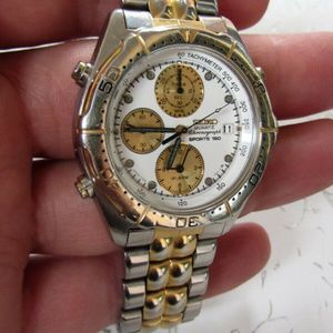 SEIKO 7T42-6A0B SPORTS 150 QUARTZ CHRONOGRAPH GOLD PLATED AND STEEL, NO  RESERVE | WatchCharts