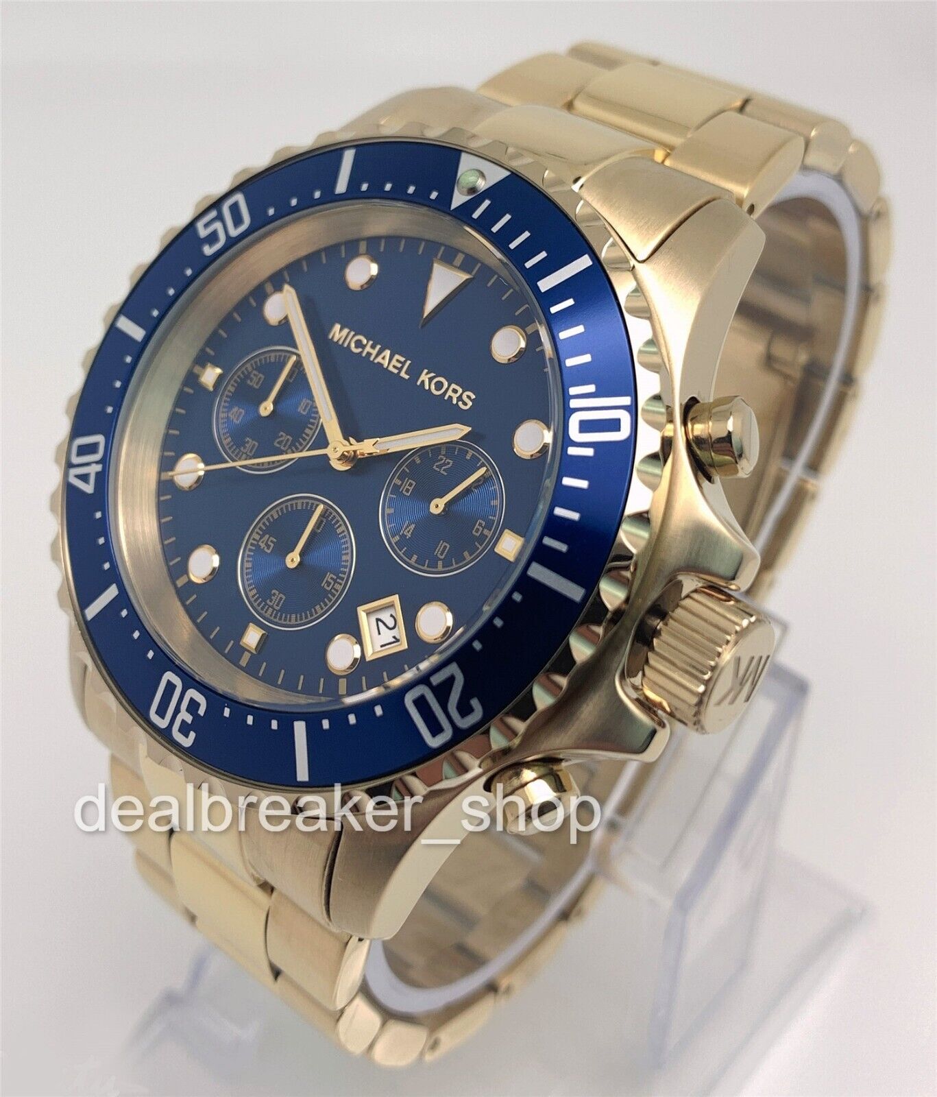 Gold and blue on sale michael kors watch men's