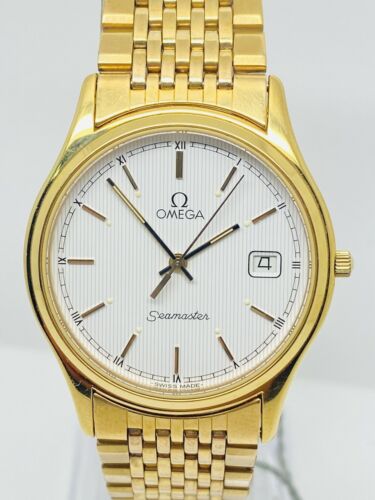 Vintage Rare Omega Seamaster Quartz Gold Plated 196.0251 Vintage Rare Omega Seamaster Quartz Gold Plated 196.0251