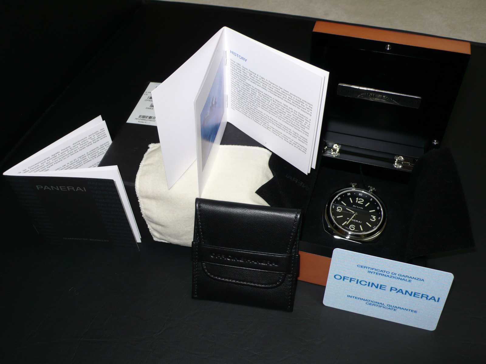 Panerai Travel Alarm Clock Watch PAM 00173. New with Box and Cert