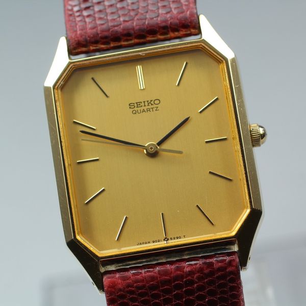 Vintage 1987 Near MINT SEIKO Chariot 9021-5240 Gold Tank Quartz