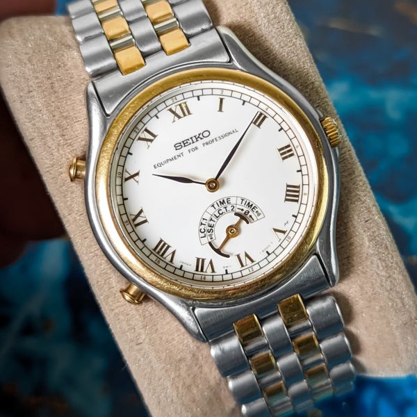 WTS] Vintage Seiko Equipment for Professional ???? – 8M11-6000 – 3 Time  Zones – Roman Ivory Dial – 1990's Japan ----- 125 USD Only | WatchCharts  Marketplace