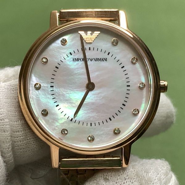Emporio Armani AR11006 Mother of Pearl Dial Rose Gold Quartz Women's ...