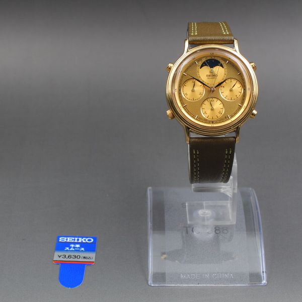 Vintage Exc 5 SEIKO Moon Phase Chronograph 7A48 702A Quartz Men s vintage-exc-5-seiko-moon-phase-chronograph-7a48-702a-quartz-men-s