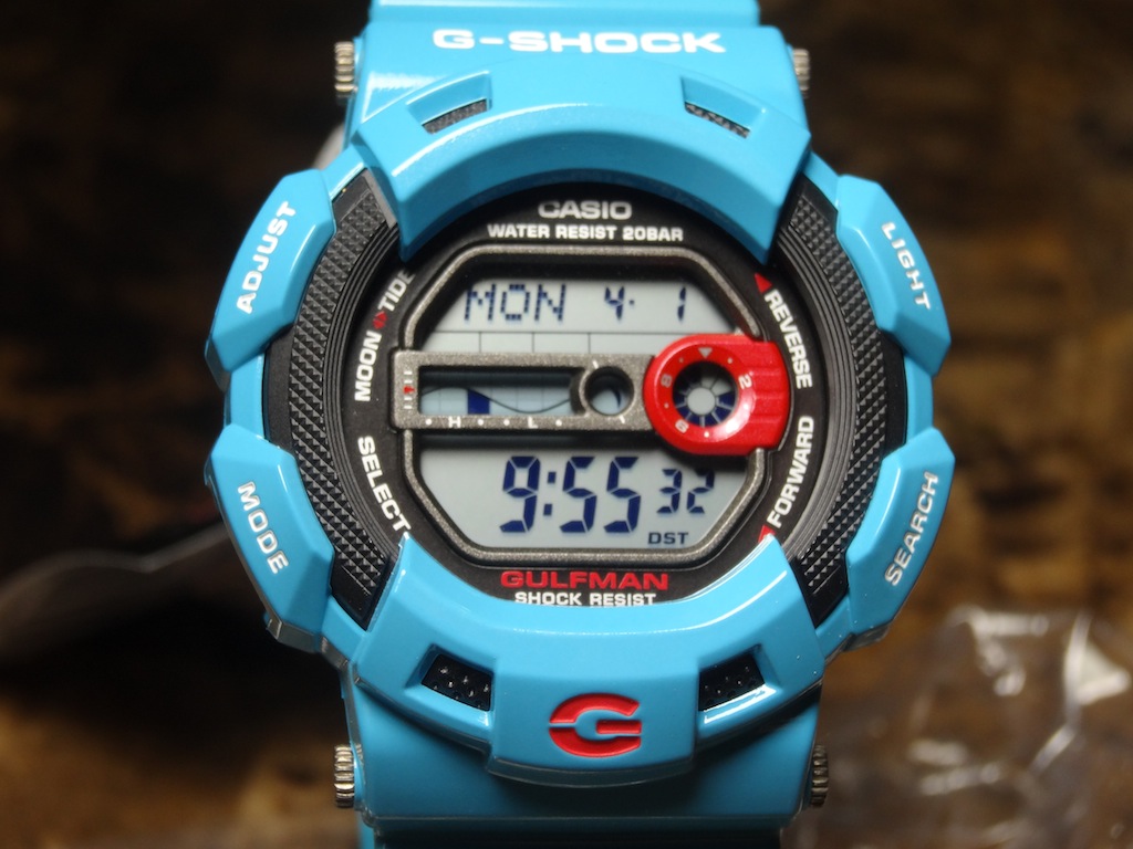 FS : CASIO G-SHOCK GULFMAN G-9100BL-2DR EARTH BLUE TITANIUM WATCH