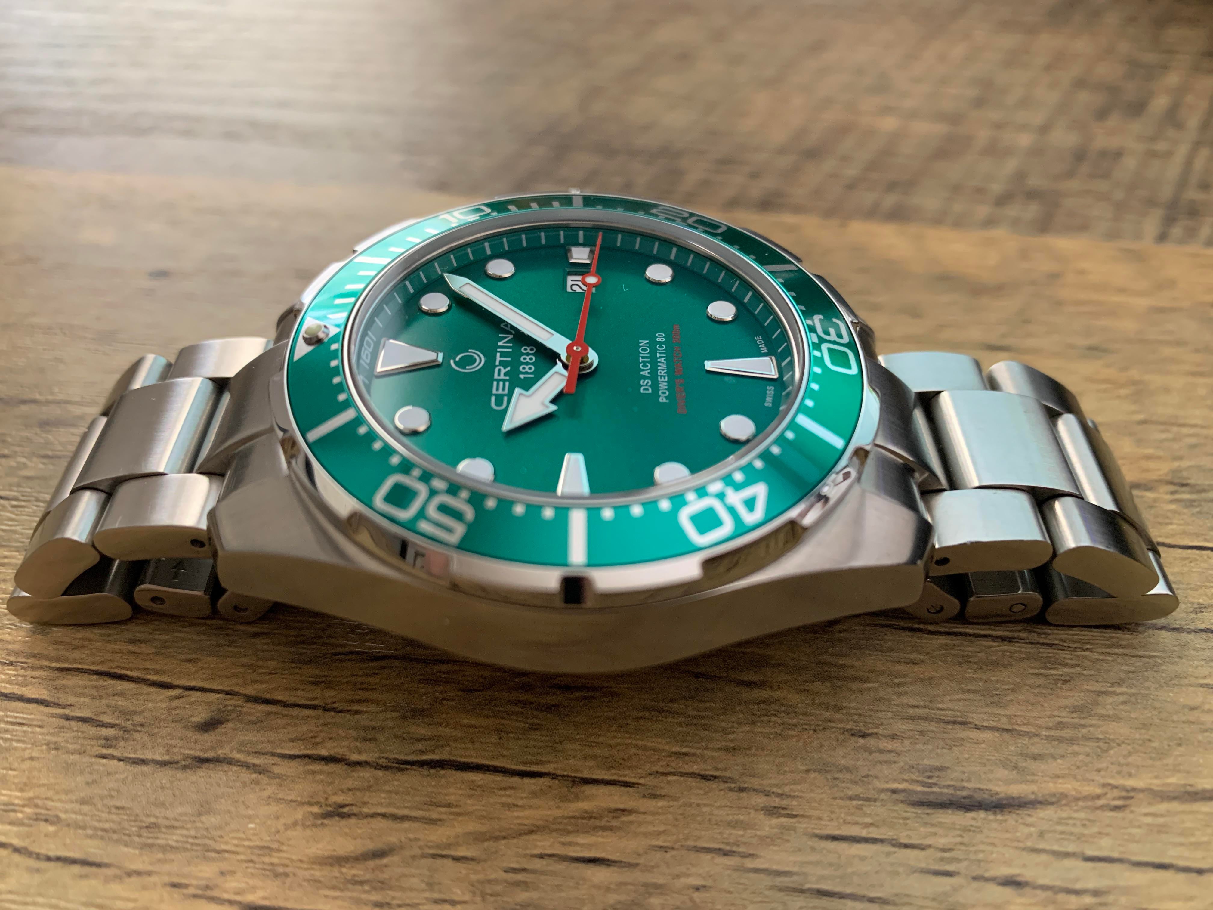 WTS Certina DS Action Diver Powermatic 80 Green Hulk