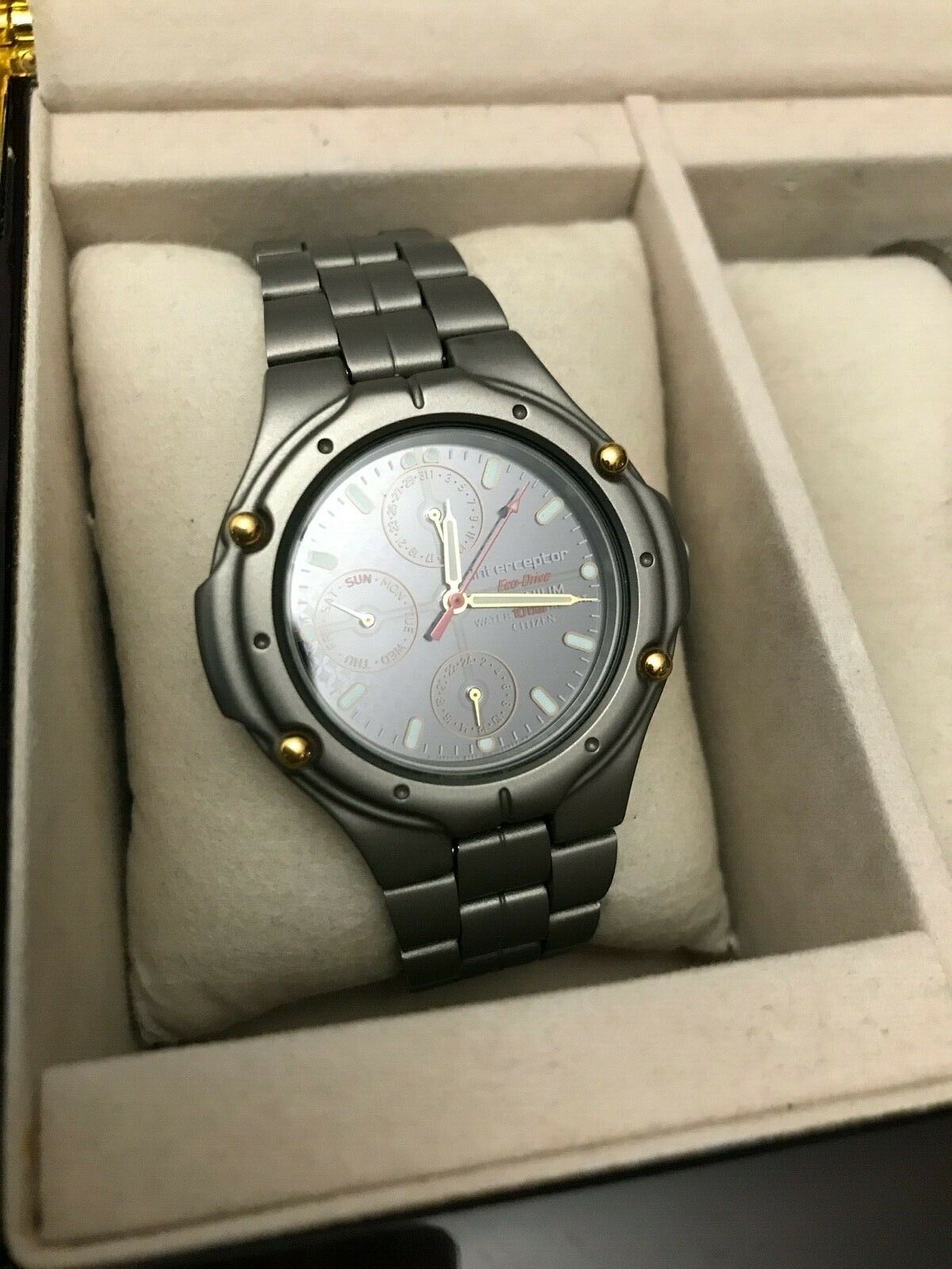 1円スタート】CITIZEN interceptor ECO DRIVE WATER 10 bar RESIST 