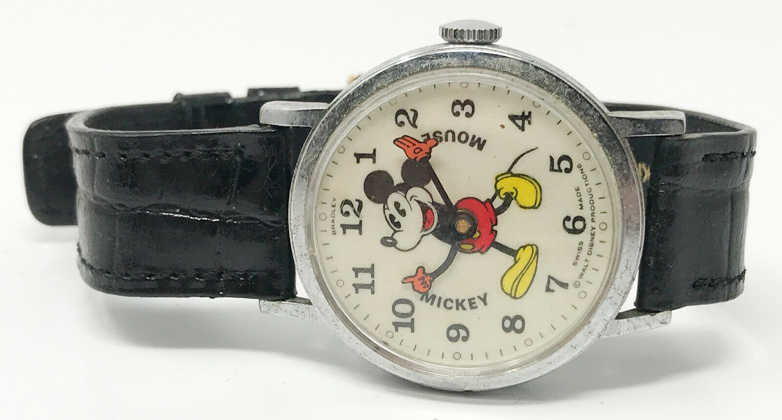 Vintage Bradley Fat Boy Pie Eye Animated Mickey Mouse Men's Watch