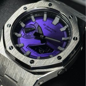 CasiOak GA-2100 in full stainless steel bezel and bracelet and