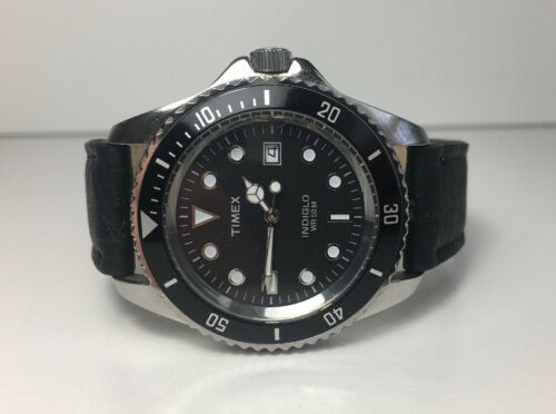 Rare Timex “Submariner” Diver Watch Black T29781 Date Luminous