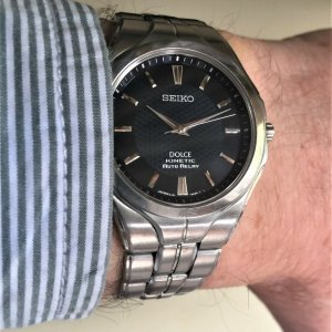 時計 SEIKO DOLCE KINETIC AUTO RELAY 5J21-0A30 Men's Seiko Kinetic Dolce Auto Relay Watch Black Dial Model 5J21