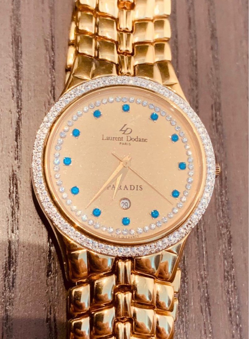 18K GOLD PLATED DIAMOND LAURENT DODANE WATCH | WatchCharts Marketplace