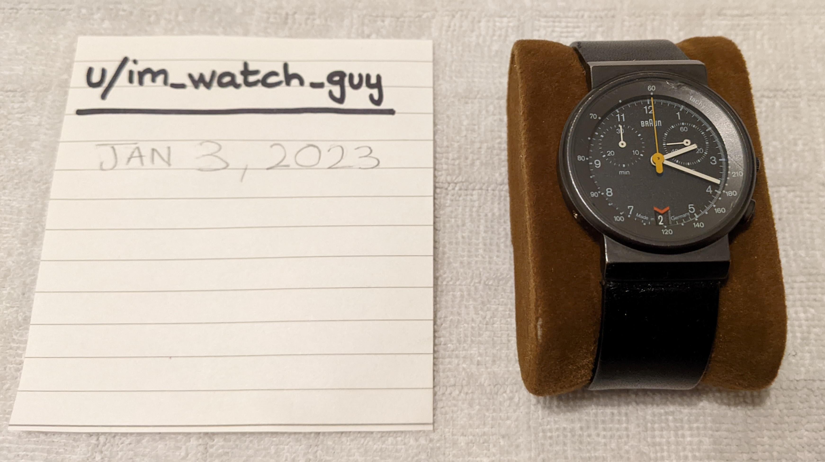 WTS]Braun AW60 (3806) All Black Rare and Vintage Chronograph