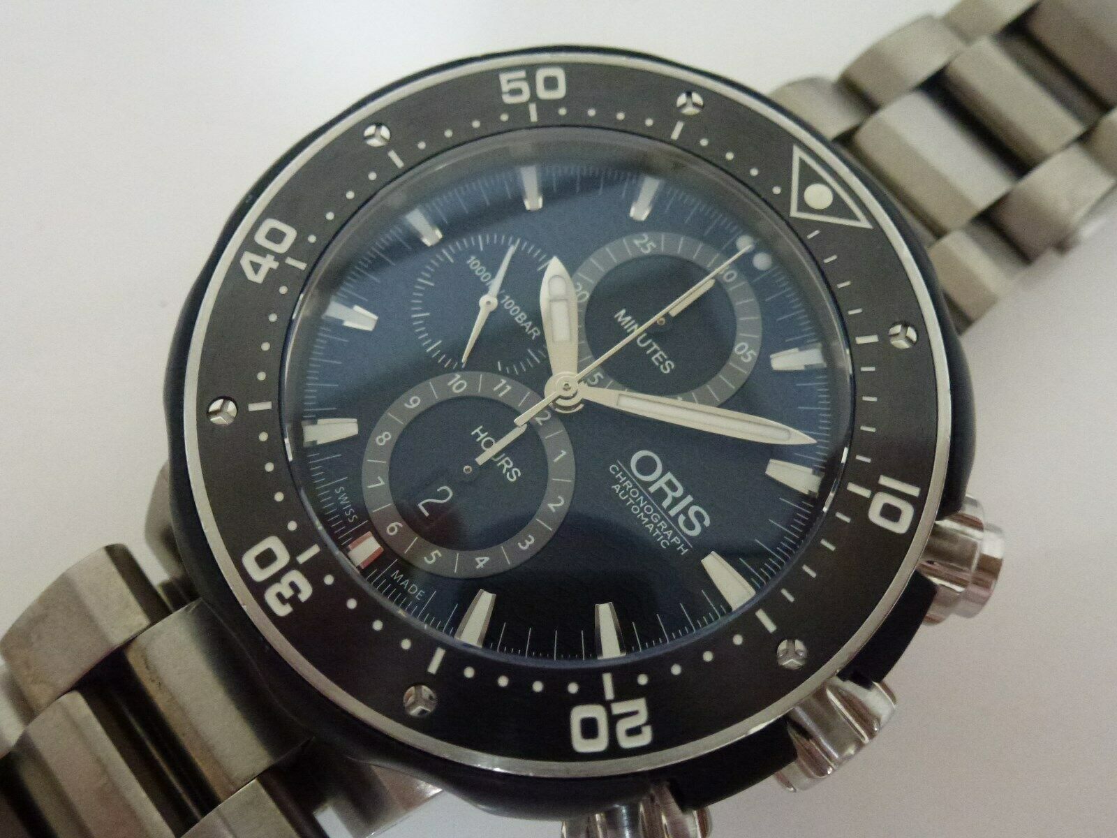 ORIS Pro Diver Titanium Chronograph Black Dial 1000m Diver Watch