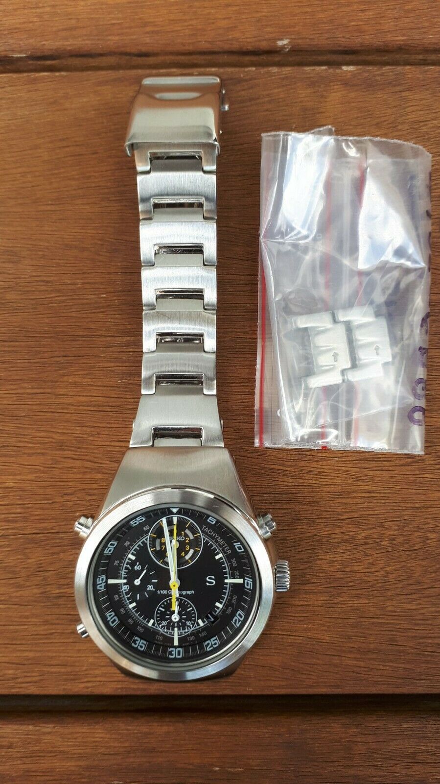Seiko 7T52-6B00 Chronograph Date ST.Steel Metal Quartz Mens