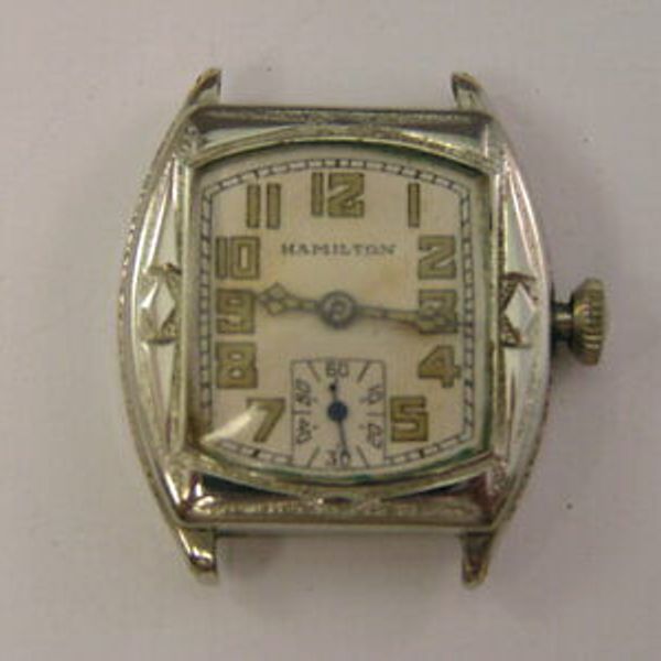 Vintage Hamilton Barrel B Watch Rare 1929 only 1237 made White Gold ...