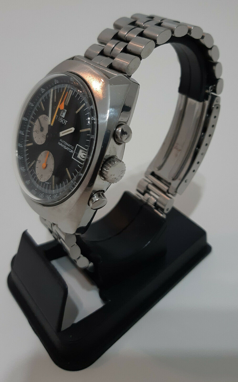 N.O.S. TISSOT NAVIGATOR Vintage automatic chronograph watch Cal Lemania  1341 Ref 45.501 PANDA DIAL REVERSE *** NEW OLD STOCK *** Tissot Vintage  watches - Watches83