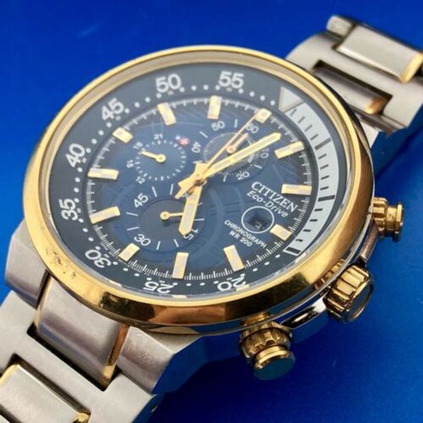 Citizen EcoDrive B612S093058 Mens Chronograph Two Tone Stainless