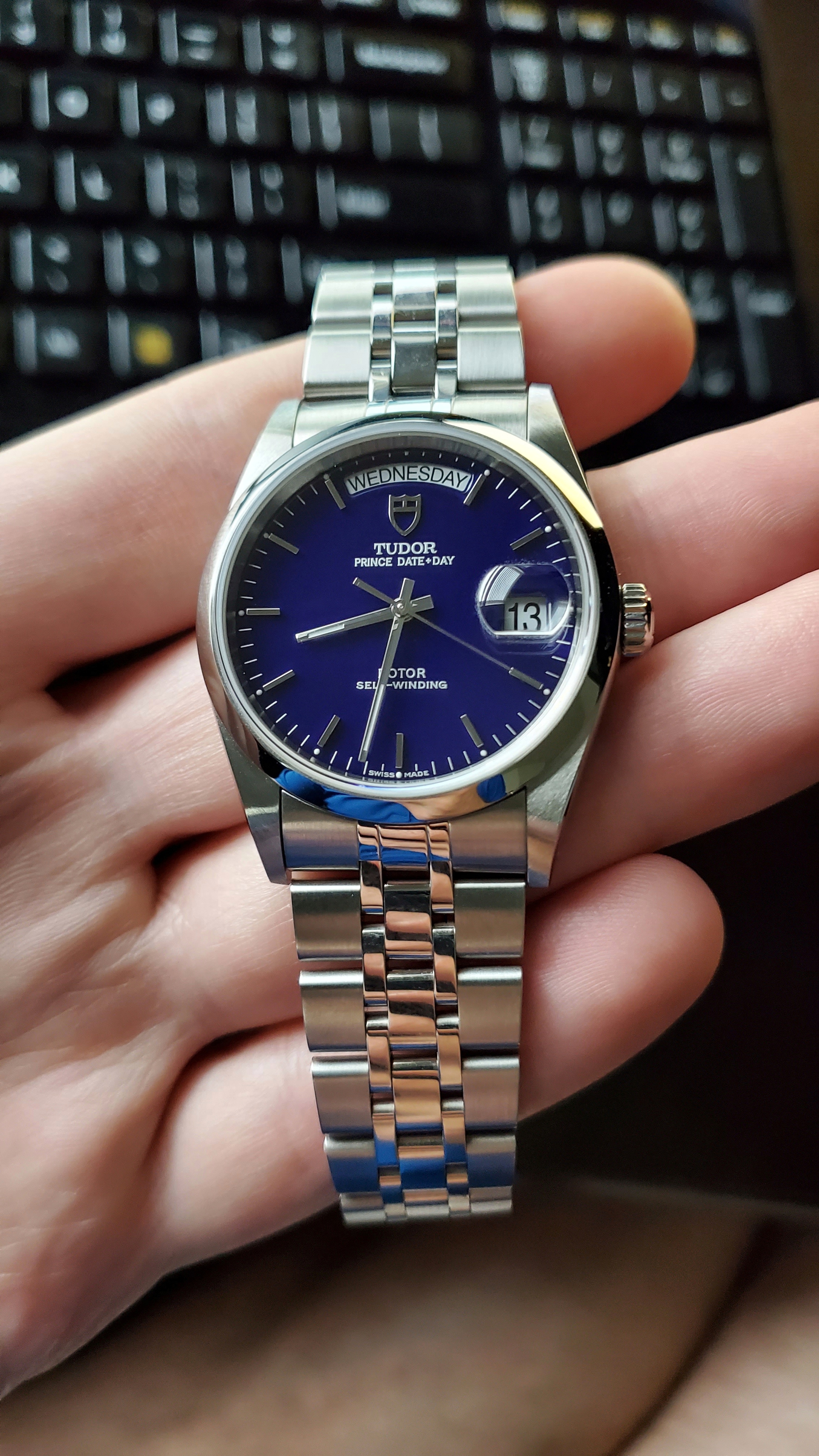 FS Tudor Prince Date Day M76200 Elusive Blue Dial with Factory Warranty until 2023 WatchCharts Marketplace