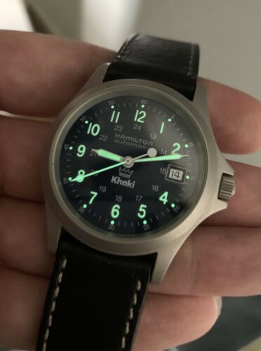 Rare HAMILTON Khaki King 9823 Navy Dial Swiss Automatic Men's