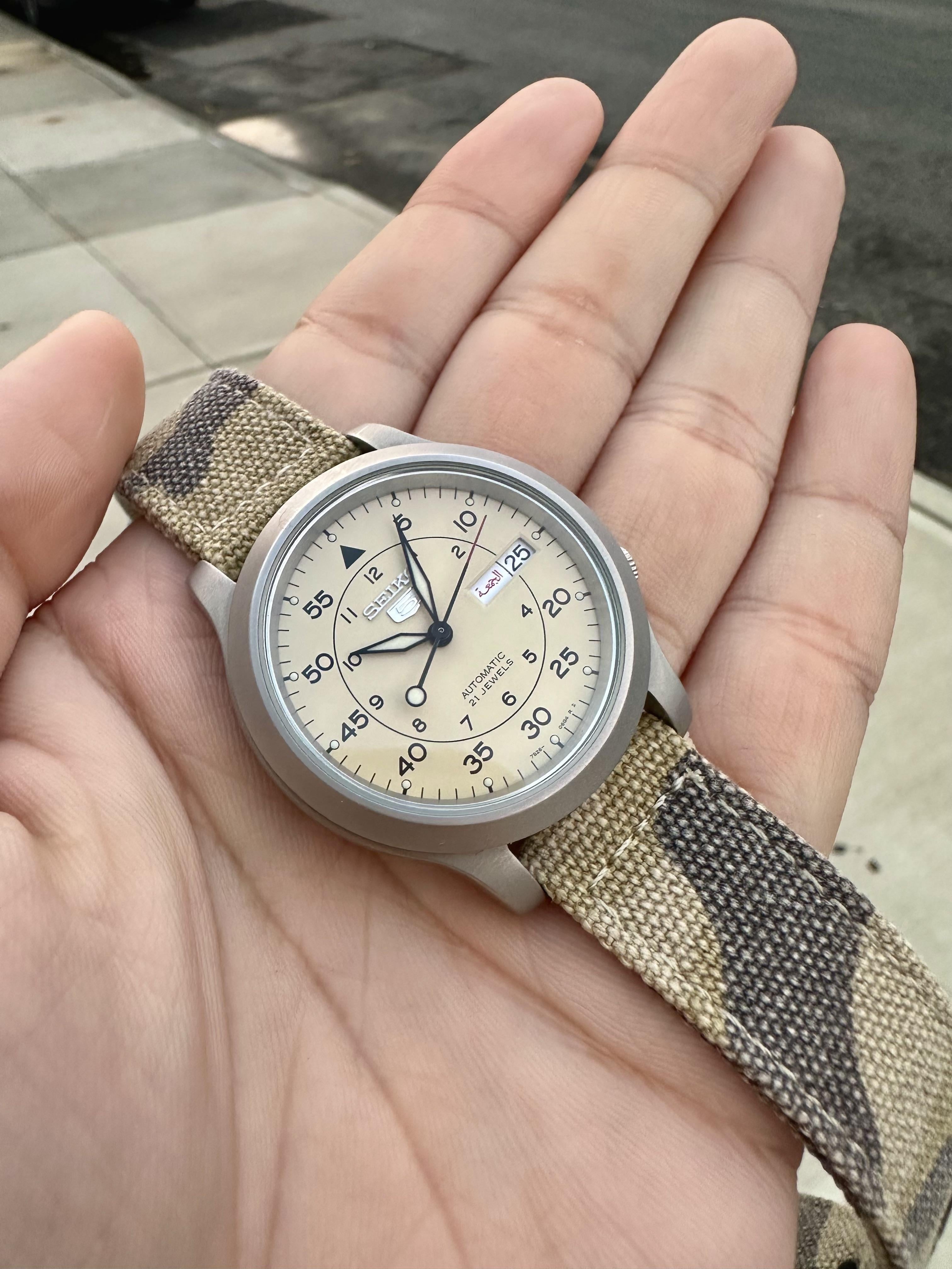 Seiko snk809 hot sale beige