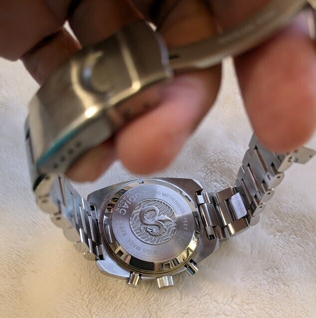 Zodiac 1882 100M/330 FT Swiss Made Sea Dragon W/ Tachymeter Watch