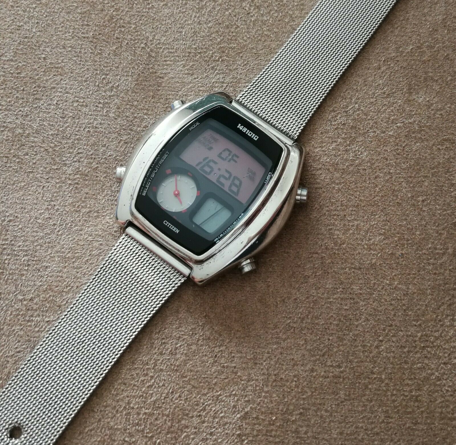 vintage citizen 1481010 ana digi quartz alarm watch C351-Q00729 