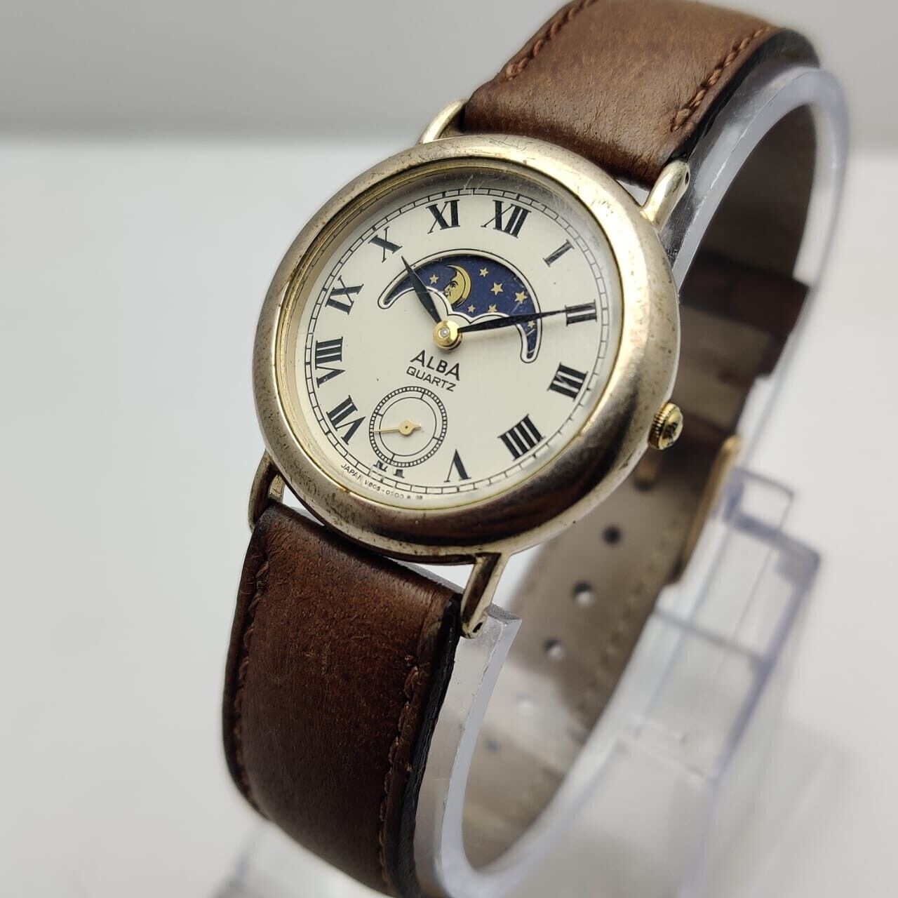 Seiko Alba Quartz Moon Phase V806-0100 Vintage Men's Watch