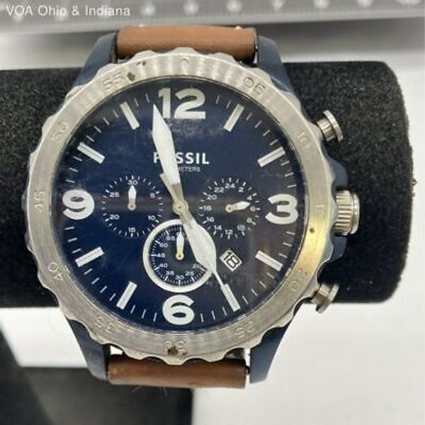 Fossil No. JR1504 741605 Chronograph 10 ATM Blue Analog Watch With
