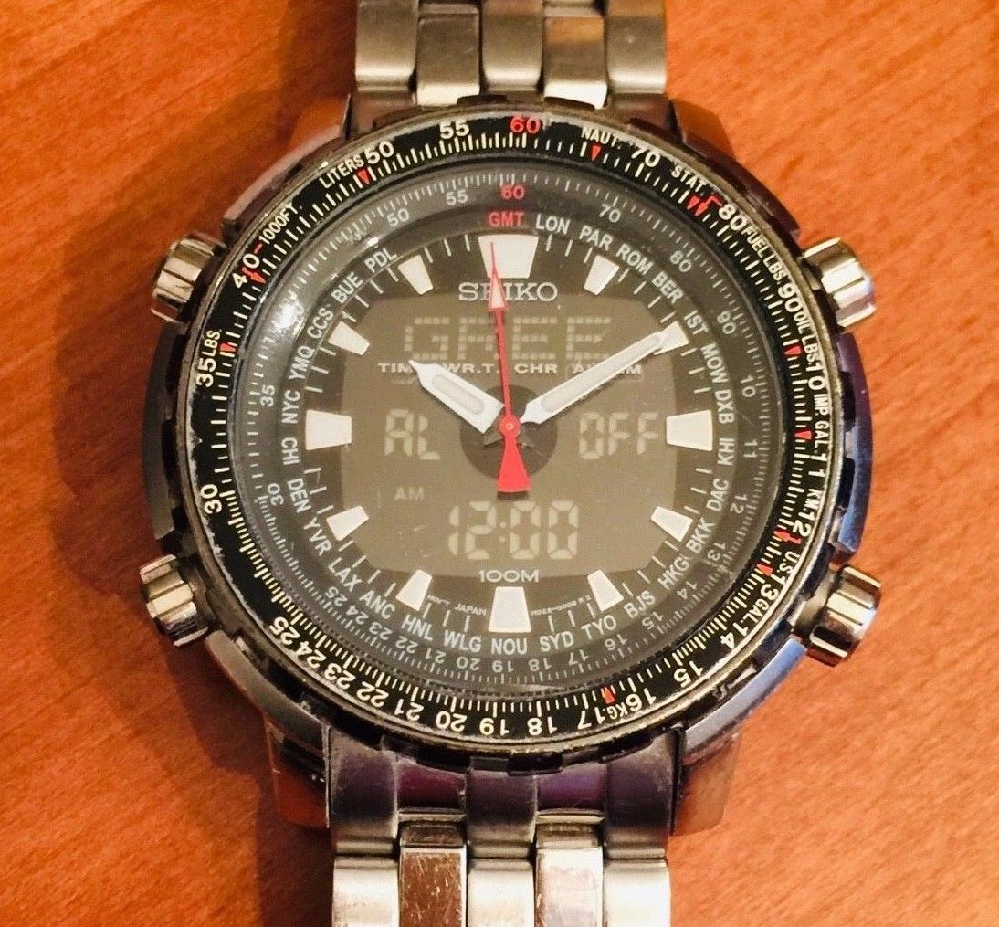 VINTAGE SEIKO H023-0020 SKY PROFESSIONAL QUARTZ MEN'S WATCH NEW