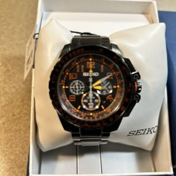 Seiko Prospex Men's Black Watch - SSC277 Flight Computer. Black And ...