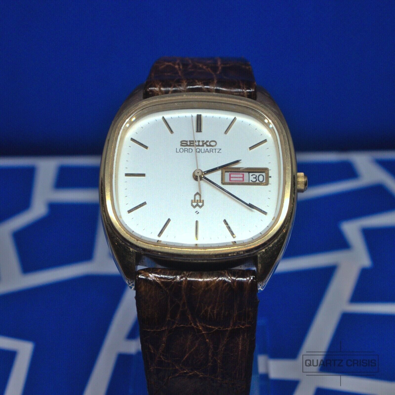 1979 Seiko Lord Quartz TV Dial Gold Dress Watch 8243-5020