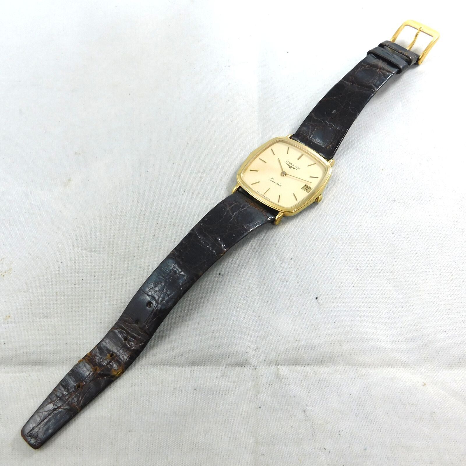 LONGINES L974.2 DATE MEN'S GOLD PLATED VINTAGE WATCH SWISS MADE