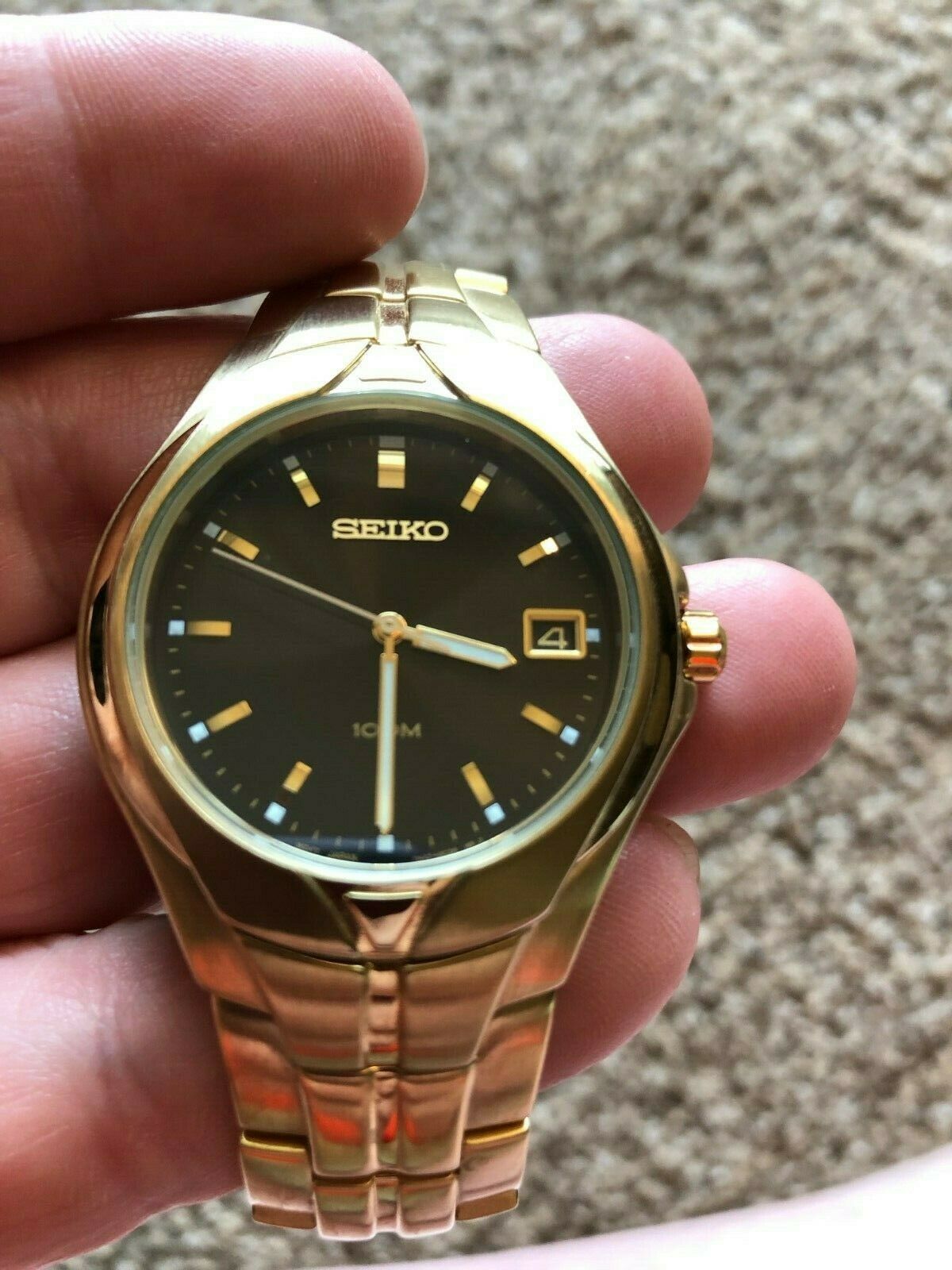 Seiko date watch gold tone 7N42-0BC0 never used, needs battery replaced |  WatchCharts