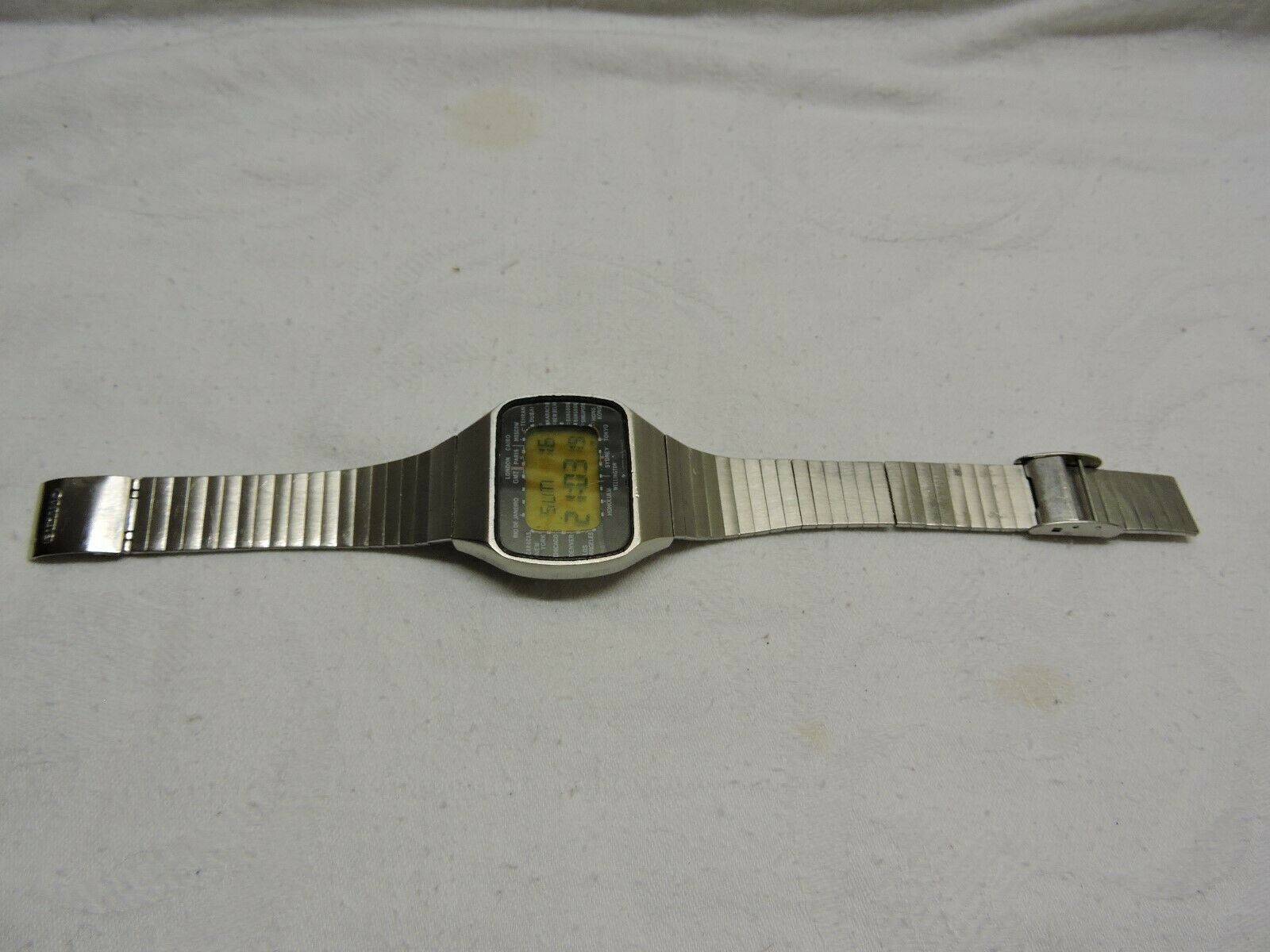 Seiko M158-5000 PAN AM Lcd Digital Watch / uhr mit box von 1977 