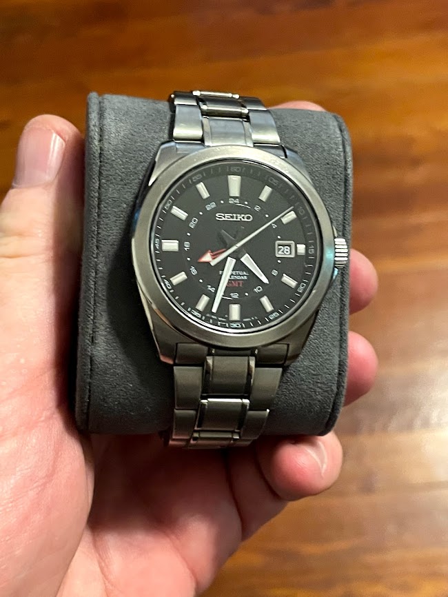 WTS] Seiko SBQJ015 - Rare JDM Titanium True GMT / Perpetual Calendar Watch  | WatchCharts