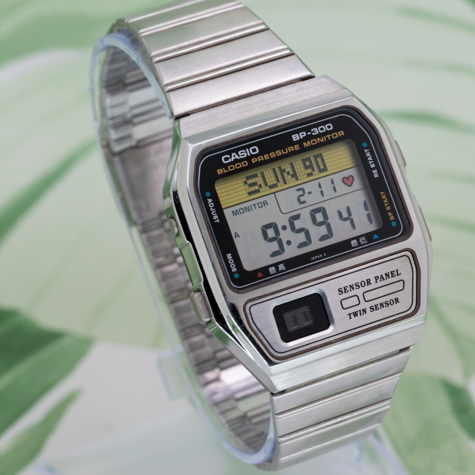 1993 CASIO BP-300 BLOOD PRESSURE MONITOR WATCH VINTAGE 1993 CASIO BP-300 BLOOD PRESSURE MONITOR WATCH VINTAGE