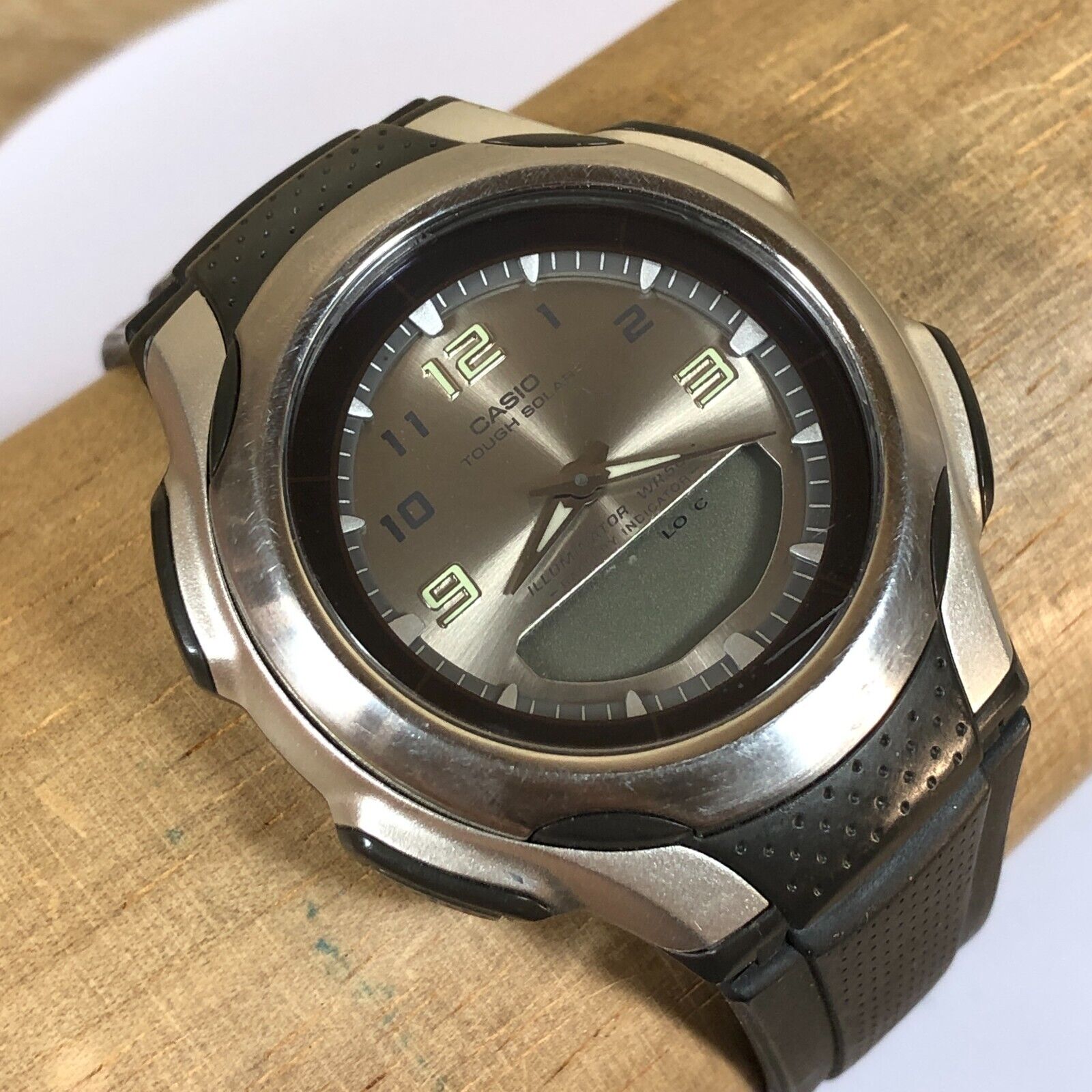 CASIO VINTAGE SOLAR WATCH AW-S90 MODULE 2790 Needs New Rechargable 