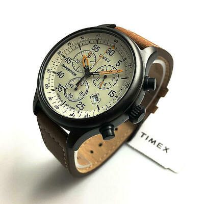 Expedition field chronograph on sale 43mm leather watch