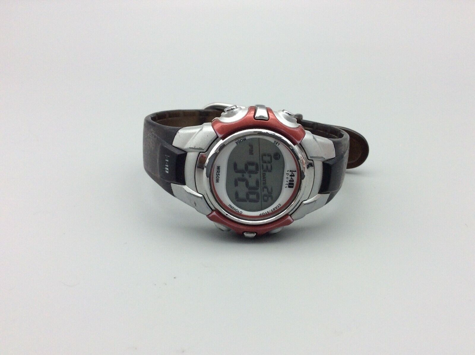 Timex 1440 Sport Digital Watch Unisex Silver Tone Red Black New Battery |  WatchCharts