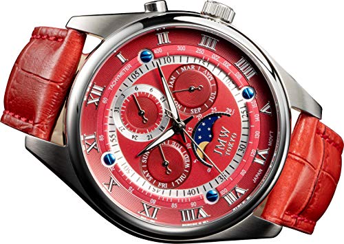 JMW TOKYO] Watch Men's Waterproof Red & Silver Advanced 