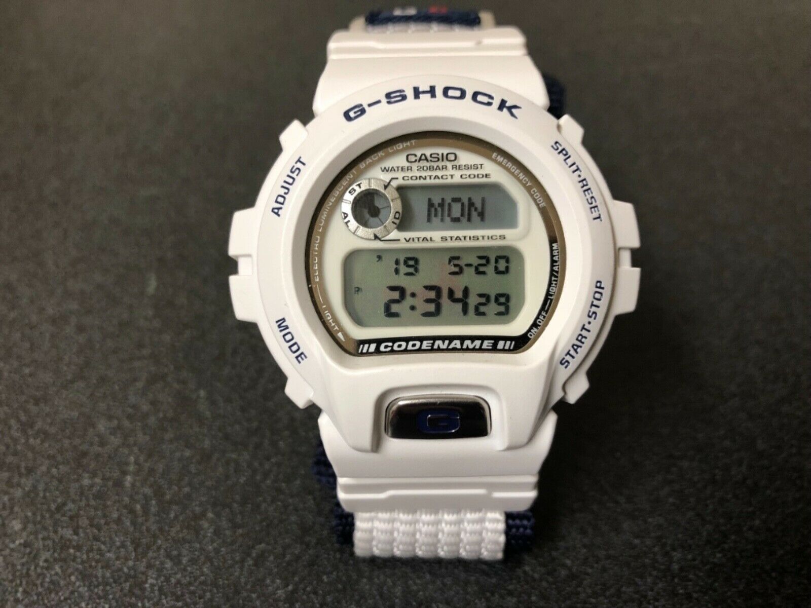 CASIO WATCH DIGITAL CANVAS WHT DW-6697 2-18E81 VERYGOOD