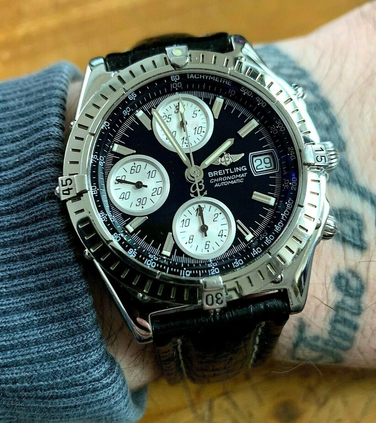 Breitling Chronomat Blackbird A13350 Edelstahl Chronograph 2000 Automatik Stahl | Juwelier Rieger München