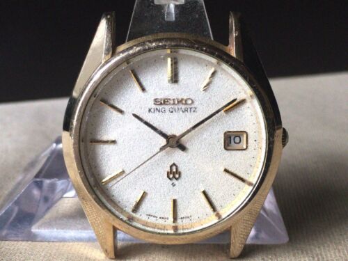 Vintage SEIKO Quartz Watch/ KING QUARTZ 4822-8000 CAP GOLD 1976