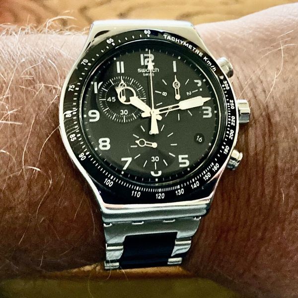 SWATCH Speed Up Again Two-Tone Stainless Steel Quartz Chronograph