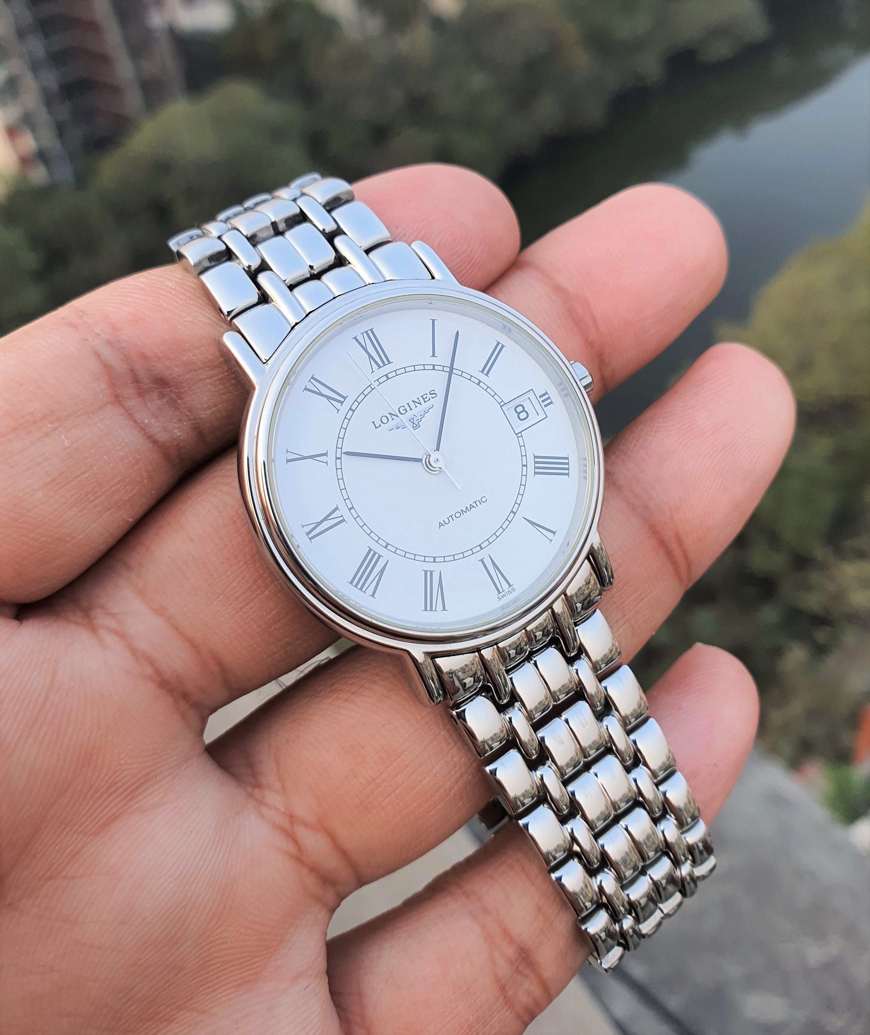 FS Longines Presence La Grande White Swiss watch 699 Shipped