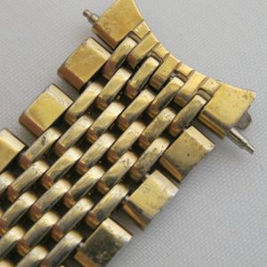 Vintage OMEGA 18 mm Gold Plated Beads Of Rice watch bracelet, No. 70 Lug  Ends