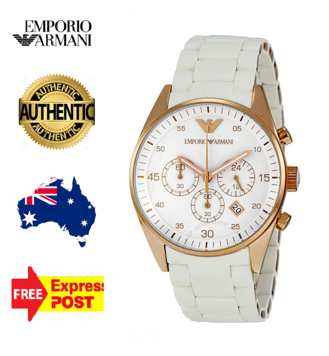 NEW EMPORIO ARMANI SPORTIVO AR5919 WHITE ROSE GOLD WHITE SILICONE MENS WATCH WatchCharts Marketplace