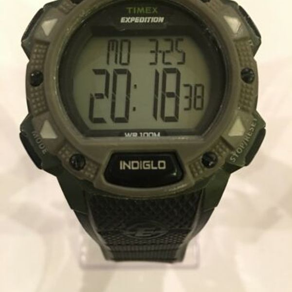 TIMEX Expedition Indiglo “SHOCK” Digital Watch (M252)100M/44mm Exc